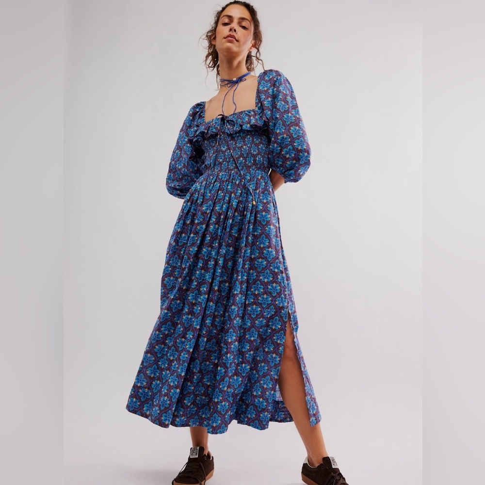 ▪️NWT Free People Oasis Printed Midi Dress/XS - Picture 3 of 11